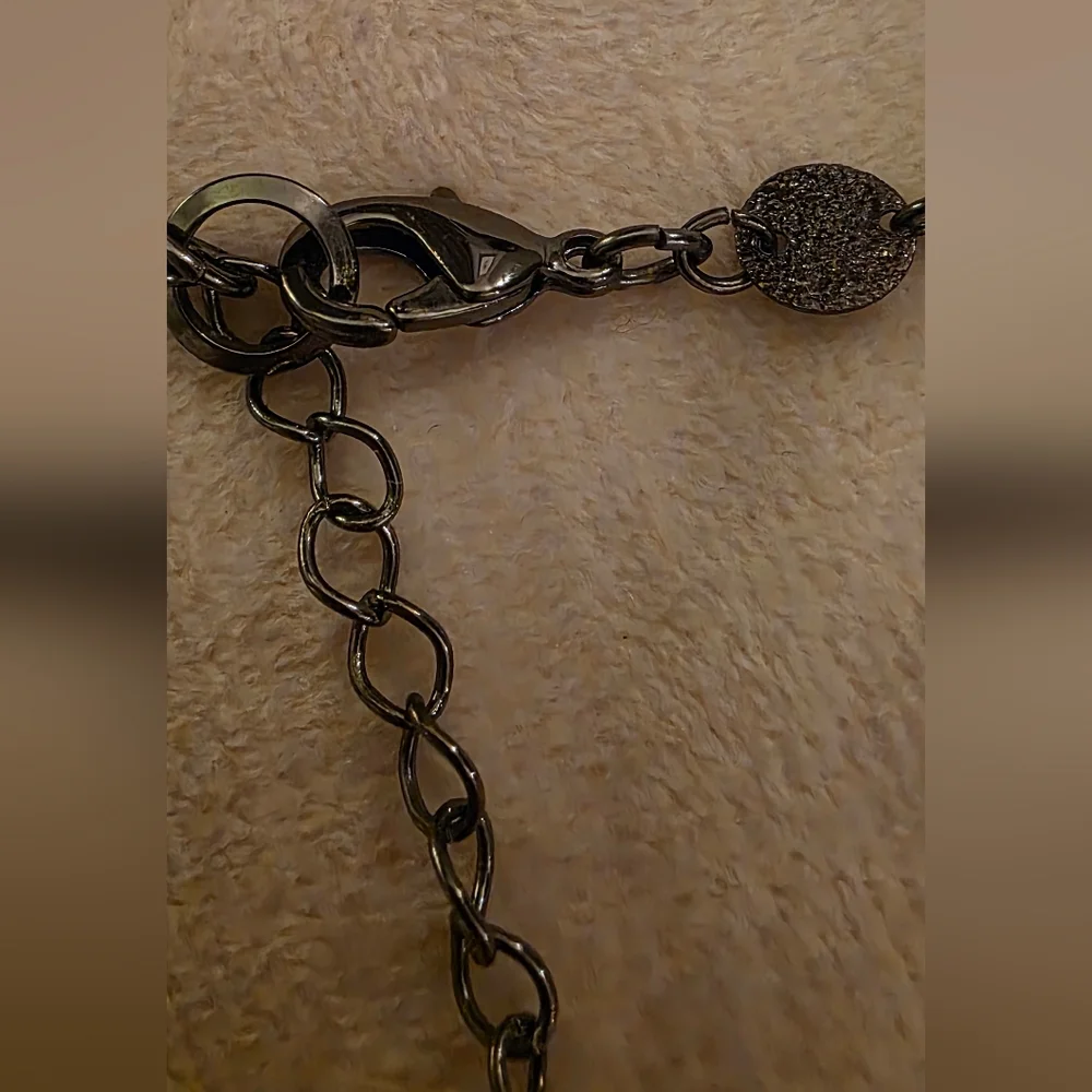 Boho Hammered Disc Coin Choker Necklace Dark Metallic Shimmer Collar
